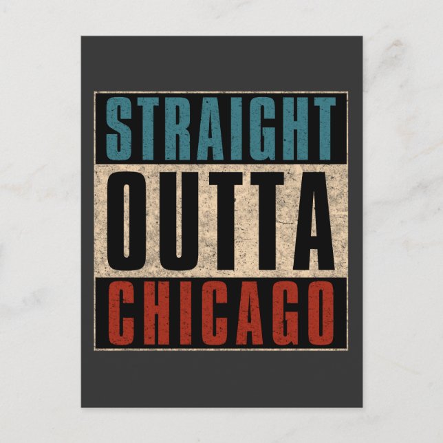 Postal Straight Outta Chicago Illinois IL USA (Anverso)