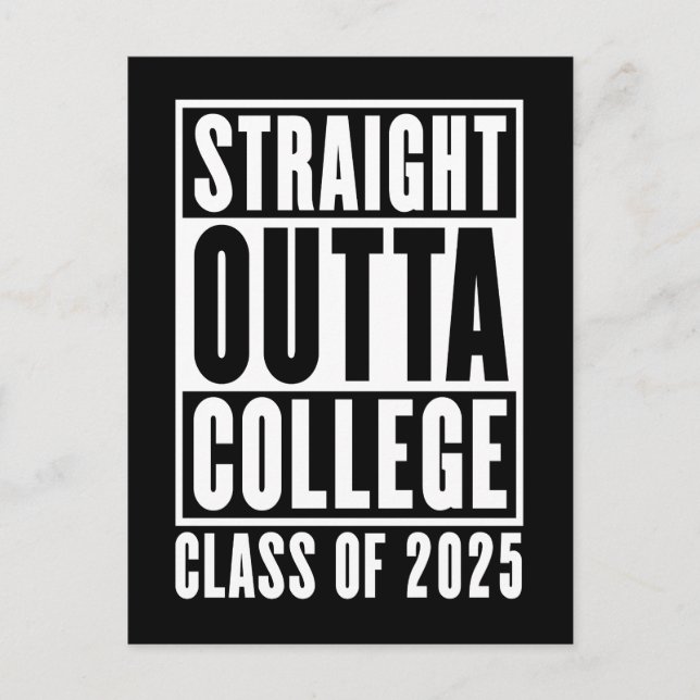 Postal Straight Outta College Clase de 2025 (Anverso)