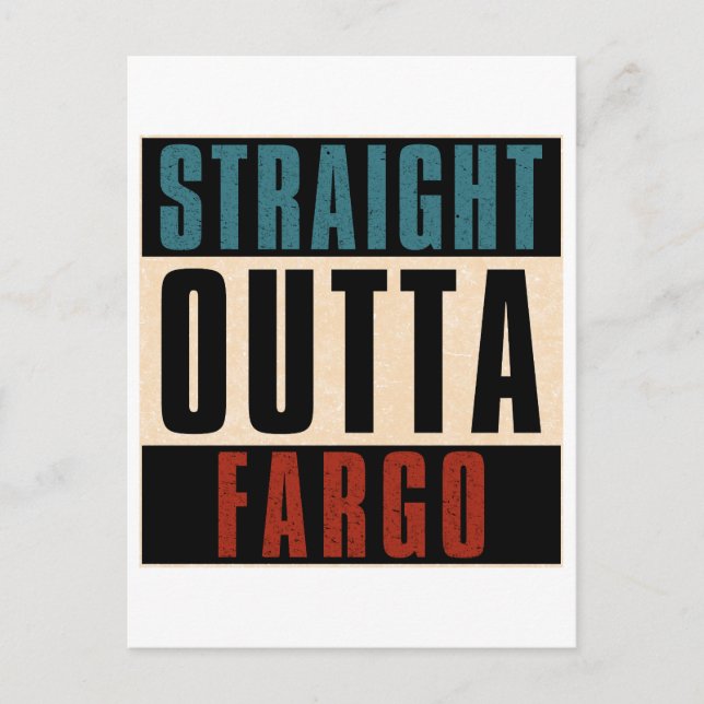 Postal Straight Outta Fargo North Dakota ND (Anverso)