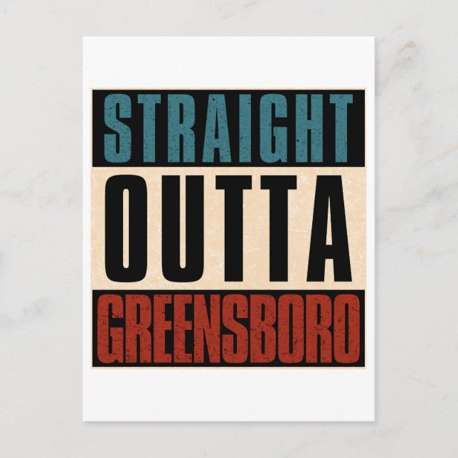 Postal Straight Outta Greensboro Carolina del Norte NC (Anverso)