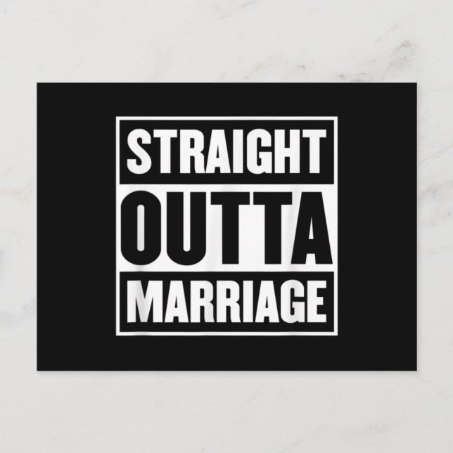 Postal Straight Outta Marriage Funny Divorce Party (Anverso)