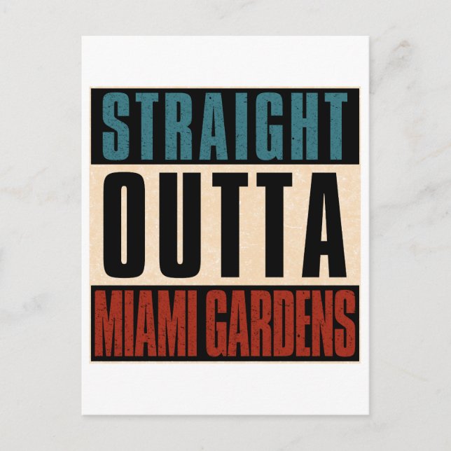 Postal Straight Outta Miami Gardens Florida FL (Anverso)