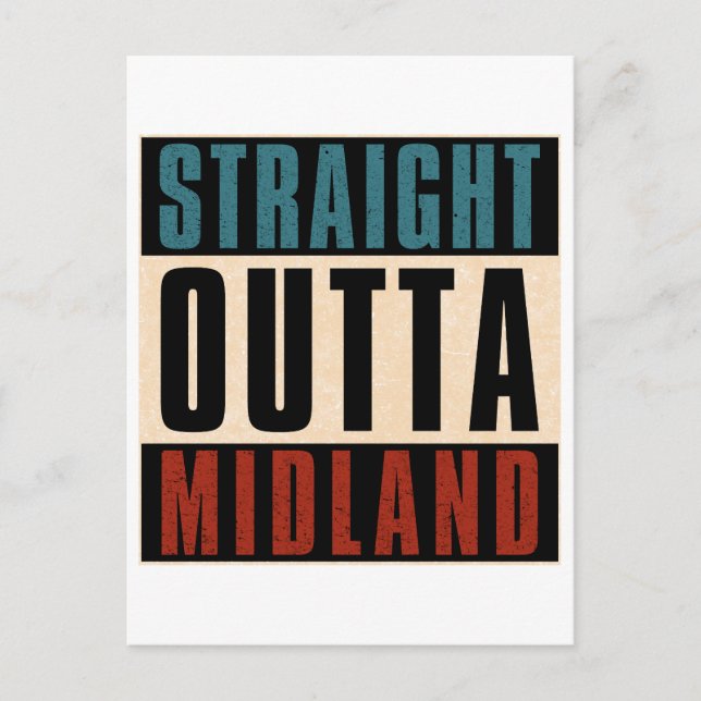 Postal Straight Outta Midland Texas TX (Anverso)