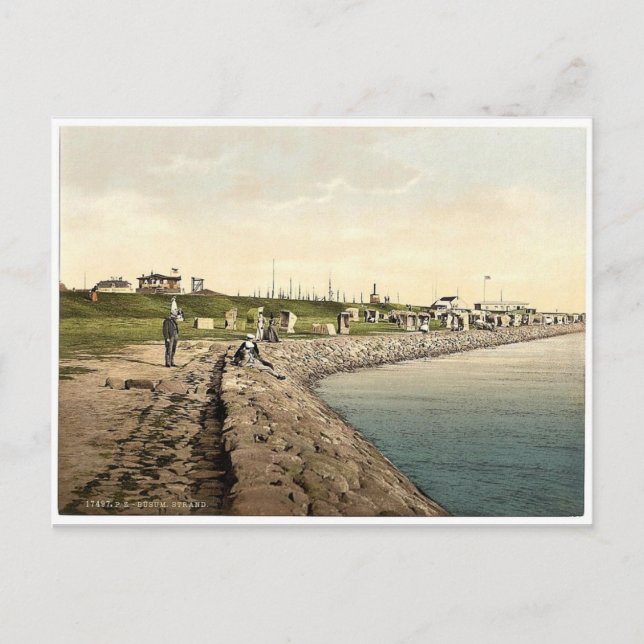 Postal Strand, Busum, Schleswig-Holstein, Alemania rara P (Anverso)