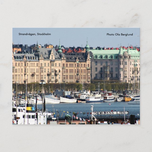 Postal Strandvägen, Estocolmo, Foto Ol... (Anverso)