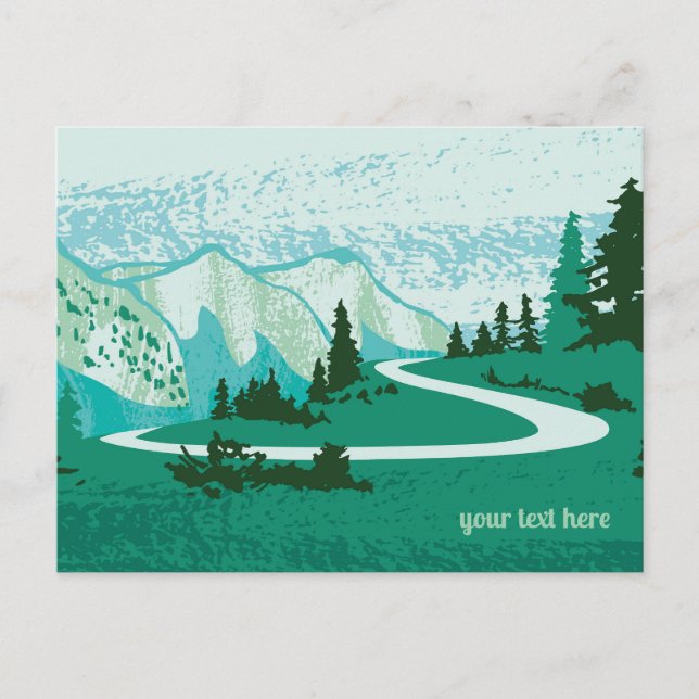 Postal Straße in den Bergen. (Anverso)