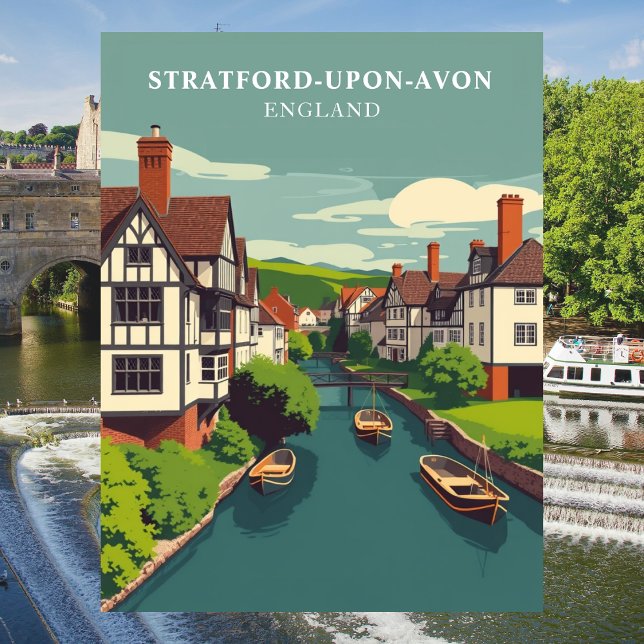 Postal Stratford-upon-Avon, Inglaterra Vintage (Stratford-upon-Avon, England Vintage Postcard)
