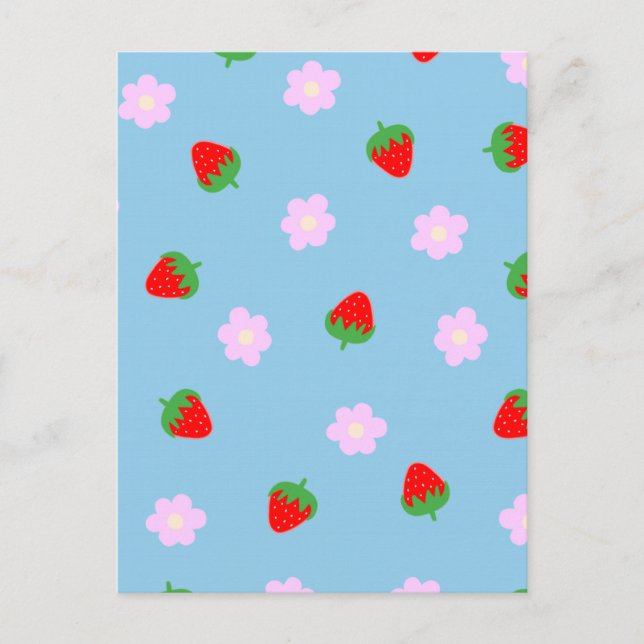 Postal Strawberries & Flowers (Anverso)