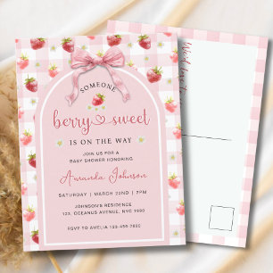 Postal Strawberries Ribbon Berry Sweet Baby Shower