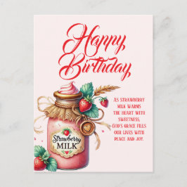 Postal Strawberry Warmth Birthday Christian Card