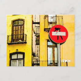 Postal Street art at El Born quater, Barcelona, Spain