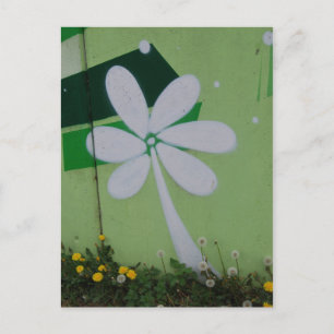 Postal Streetart Postkarte Blumen-Graffiti