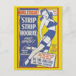 Postal Strip Tease Girls show Postcard