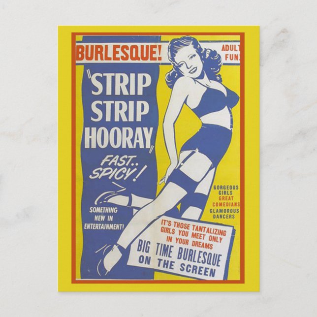 Postal Strip Tease Girls show Postcard (Anverso)