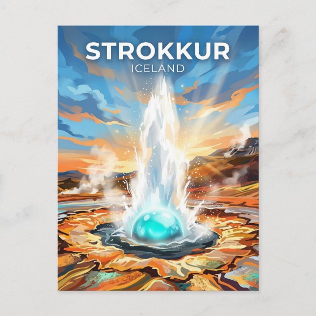 Postal Strokkur Islandia (Anverso)