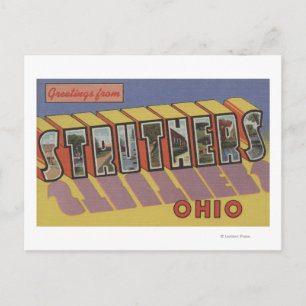 Postal Struthers, Ohio - Escenas de letras grandes
