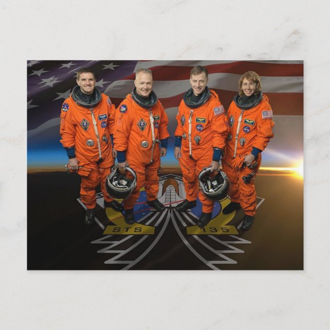 Postal STS-135_Official_Crew_Photo (Anverso)