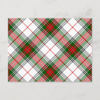 Stuart / Stewart tartan blanco rojo platillo verde