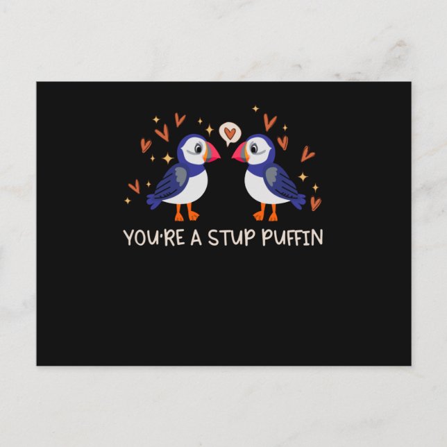 Postal Stud Puffin Hearts Puffins Love Seabirds (Anverso)