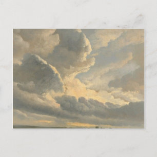 Postal Study of Clouds with a Sunset near Rome