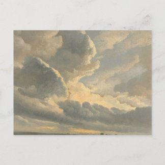 Postal Study of Clouds with a Sunset near Rome