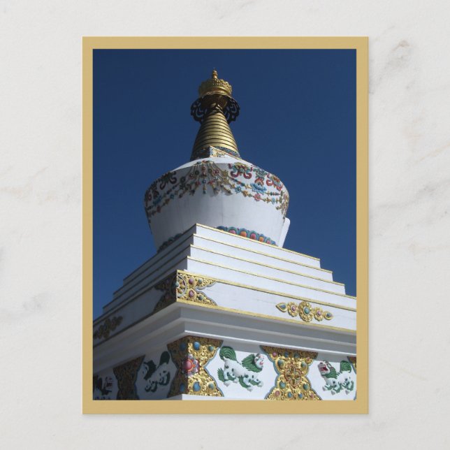 Postal Stupa budista tibetana en Dzongsar Shedra (Anverso)