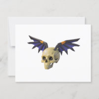Stylized Skull with Angular Colorful Wings