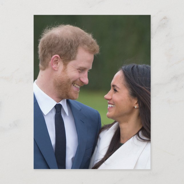 Postal Su Alteza Real el Príncipe Harry y Meghan Markle R (Anverso)