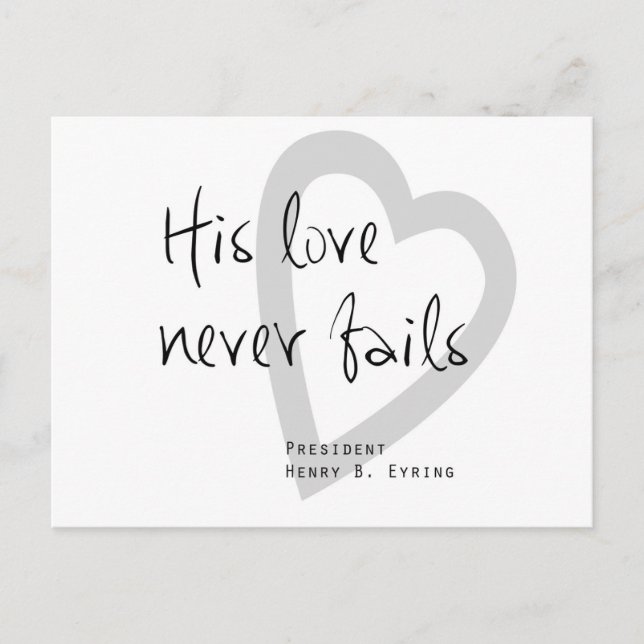 Postal su amor nunca falla henry b eyring lds cito (Anverso)
