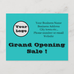 Postal Su anuncio de venta de apertura de logotipo por co
