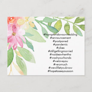 Postal Su Boda más postergado de 12 etiquetas Floral