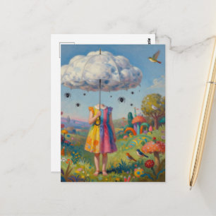 Postal Su Cabeza Estaba En Las Nubes Arte Surrealista Col