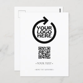 Postal Su código QR y su logotipo de empresa