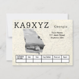 Postal Su foto Georgia forma corte Personalizado QSL
