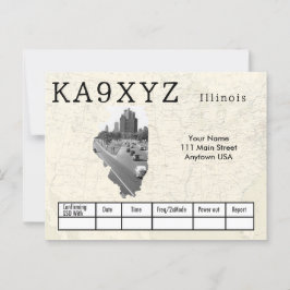 Postal Su foto Illinois forma recorte Personalizado QSL