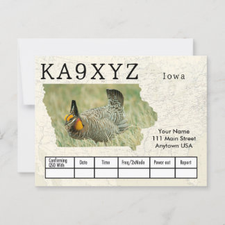 Postal Su Foto Iowa Forma De Corte Personalizado QSL Post