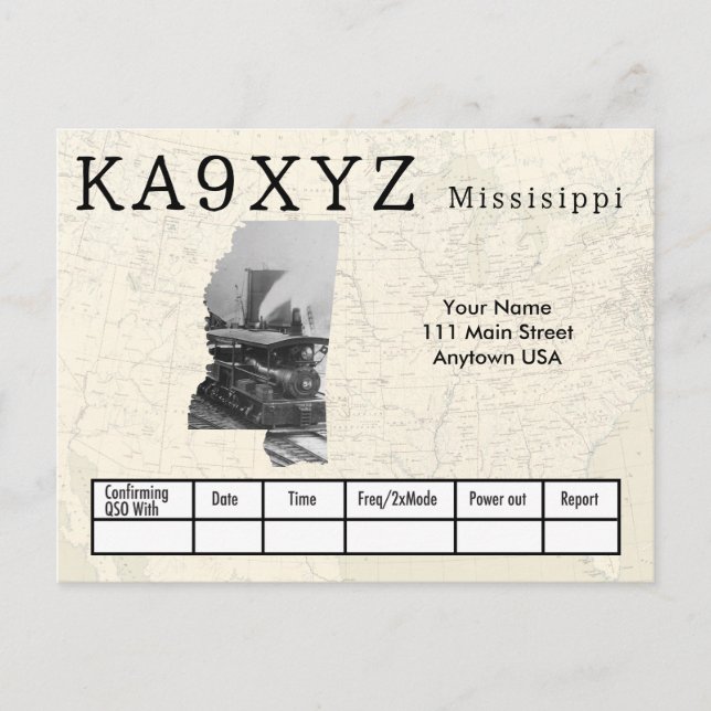 Postal Su foto Mississippi Personalizado de recorte de fo (Anverso)