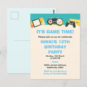 Postal Su Hora de Juego Niños Cumpleaños Personalizado de