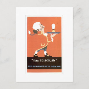 Postal Su ilustración publicitaria vintage de Edison Sir