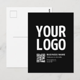 Postal Su logotipo con código QR editable y texto