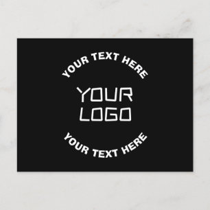 Postal Su logotipo o imagen y texto editable Negro y bl
