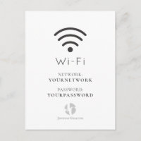 Su logotipo Rótulo Wi-Fi blanco Minimalista