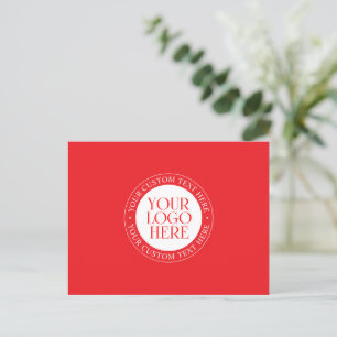 Postal Su logotipo u otra imagen Navidad Rojo y Blanco