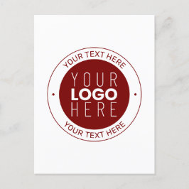 Postal Su logotipo y texto de Personalizable | Color rojo