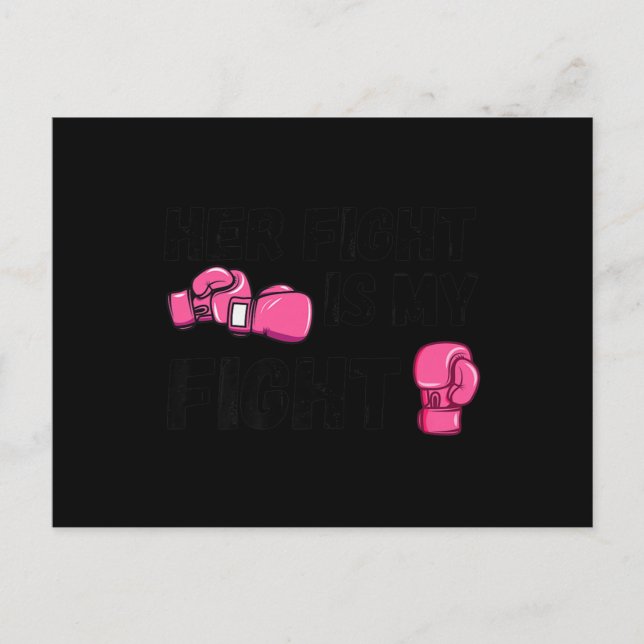 Postal Su Lucha Es Mi Lucha De Boxear Guantes De Cáncer D (Anverso)