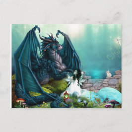 Postal Su Mascota Fantasy Dragon y su hada