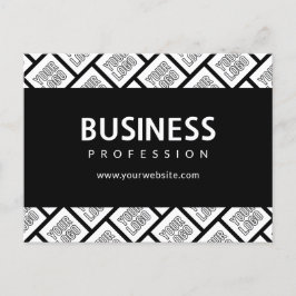 Postal Su patrón de logotipo en mosaico y nombre comercia