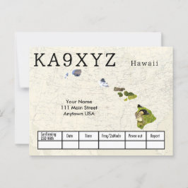 Postal Su Personalizado QSL con forma de foto Hawai