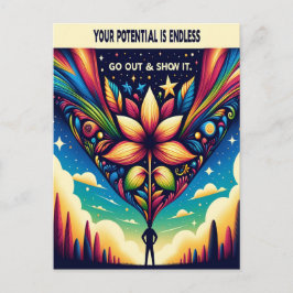 Postal Su potencial es infinito Salir y mostrarlo