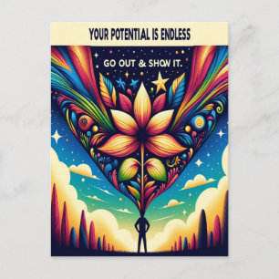 Postal Su potencial es infinito Salir y mostrarlo